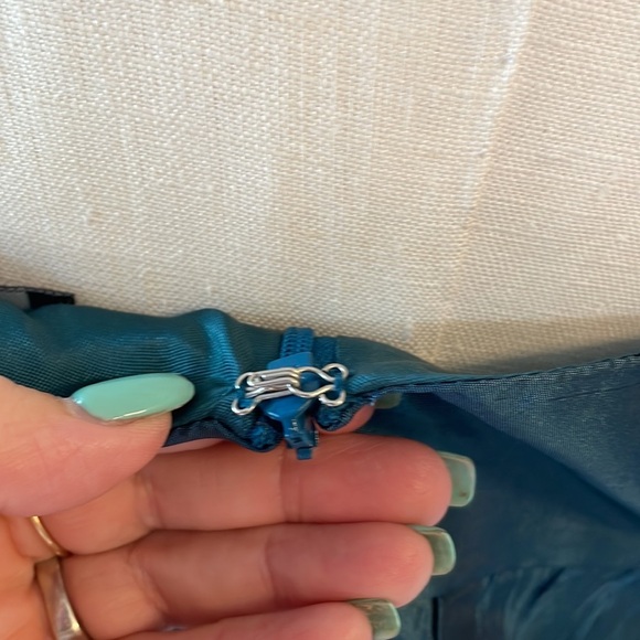 JUMP APPAREL Junior formal mini dress strapless bow / crinkle / balloon hem 13 - Picture 7 of 12